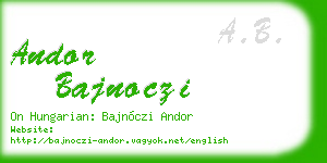 andor bajnoczi business card